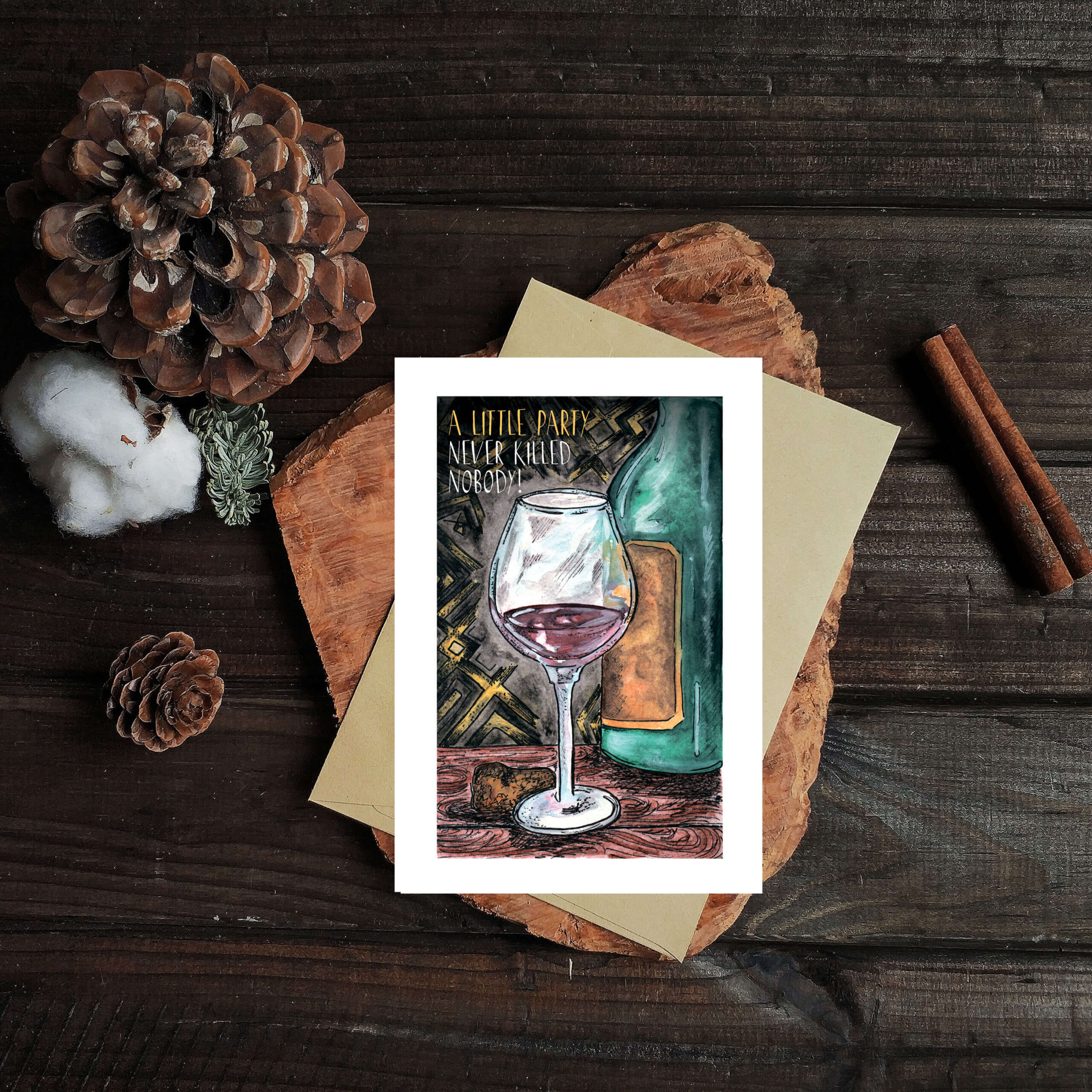 Postcard "wine"