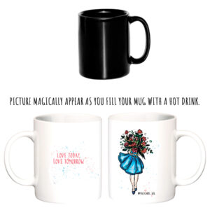 "Spring girl"  Сeramic magic Mugs. You can choose the shape and volume