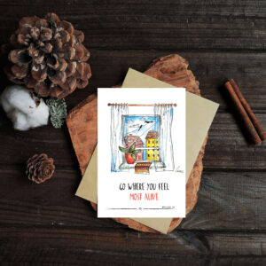 Postcard "window to spring"