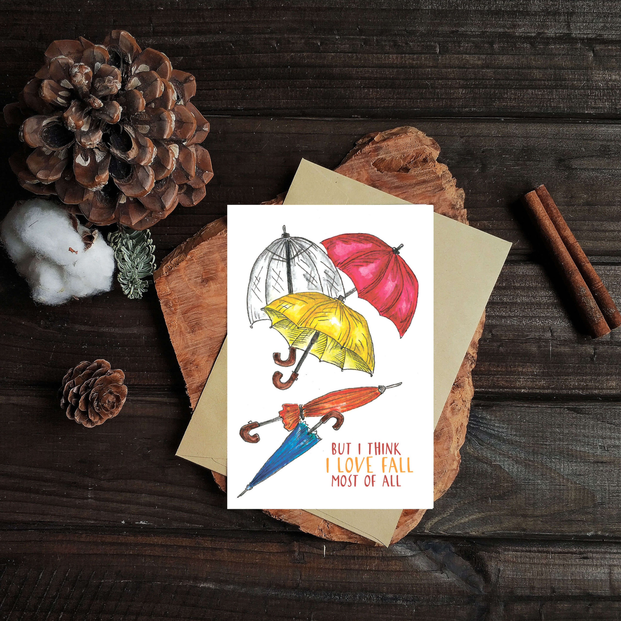 Postcard "I love fall"