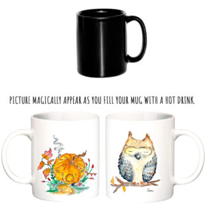 "owl & pumpkin "  Сeramic magic Mugs. You can choose the shape and volume