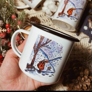 Camping mug "  catch a snowflakes"