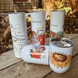 Vacuum Coffee Mugs. Ukrainian designs