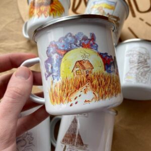 Camping mug " the house is safe"
