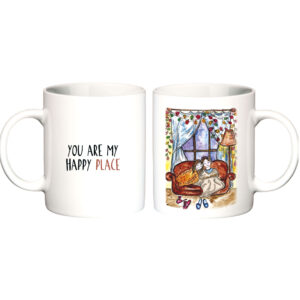 "Happy place"  Сeramic Mugs. You can choose the shape and volume