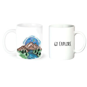 "go to the mountains"  Сeramic Mugs. You can choose the shape and volume