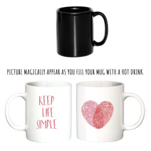 "keep life simple"  Сeramic magic Mugs. You can choose the shape and volume