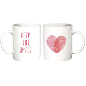 "keep life simple"  Сeramic Mugs. You can choose the shape and volume