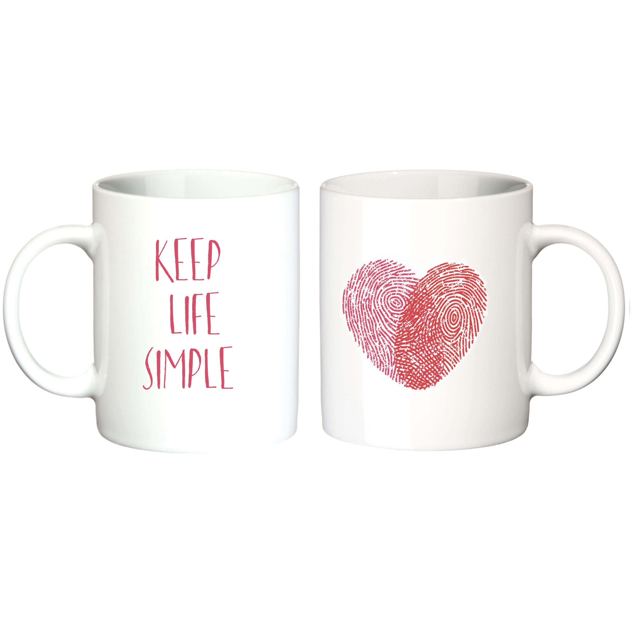 "keep life simple" Сeramic Mugs. You can choose the shape and volume