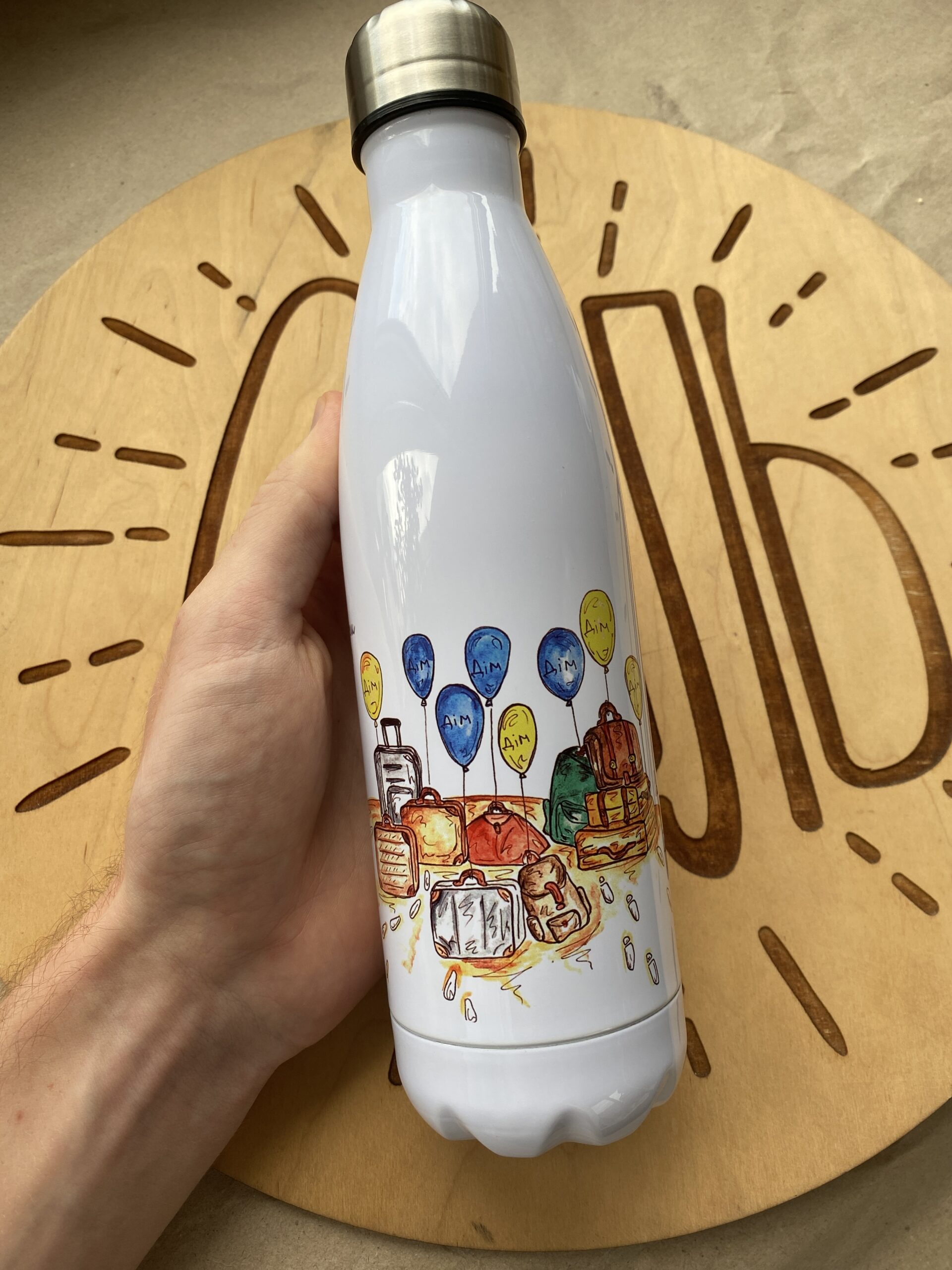 "The Way Home" Thermos Bottle. You can choose the shape and volume