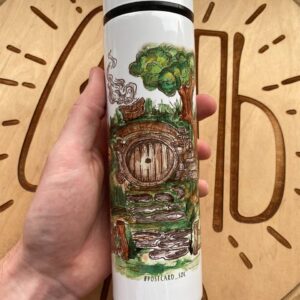 “hobbit hill” Thermos Bottle. You can choose the shape and volume