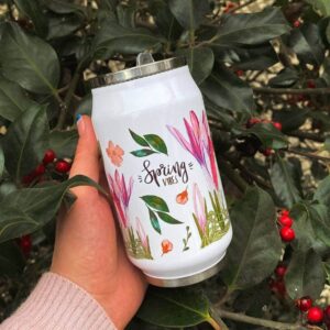 "Spring" Vacuum Insulated Coffee Mugs. You can choose the shape and volume