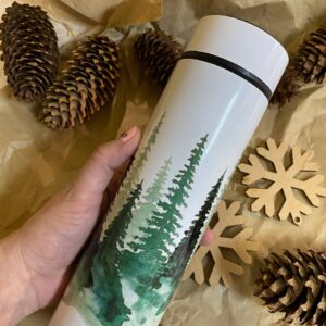 "Forest" Thermos Bottle. You can choose the shape and volume