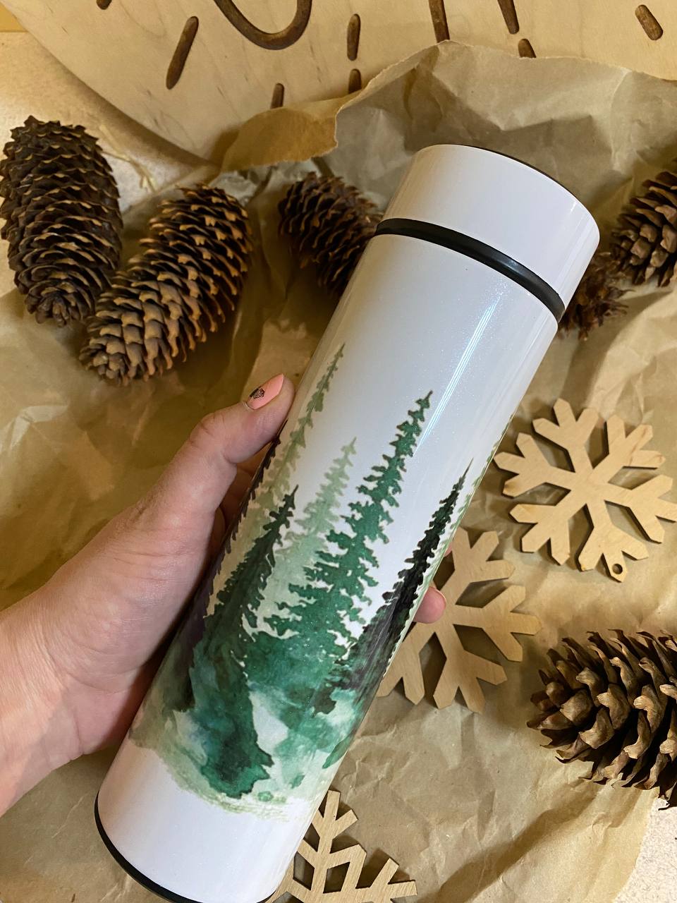 "Forest" Thermos Bottle. You can choose the shape and volume
