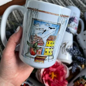 "Window"  Сeramic Mugs. You can choose the shape and volume