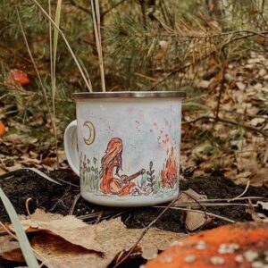 Camping mug "girl with a guitar"