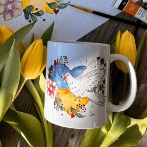 " bird of peace"  Сeramic Mugs. You can choose the shape and volume