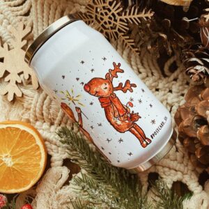 "Christmas reindeer" Vacuum Insulated Coffee Mugs. You can choose the shape and volume