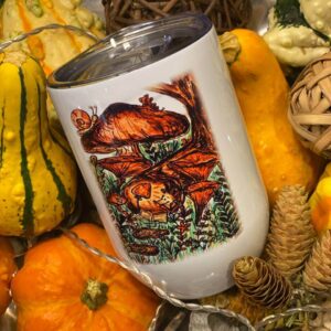 "autumn hedgehog" Vacuum Insulated Coffee Mugs. You can choose the shape and volume
