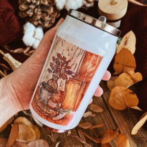 "cozy autumn" Vacuum Insulated Coffee Mugs. You can choose the shape and volume