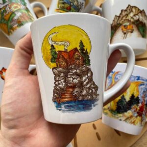 "house on the rock"  Сeramic Mugs. You can choose the shape and volume