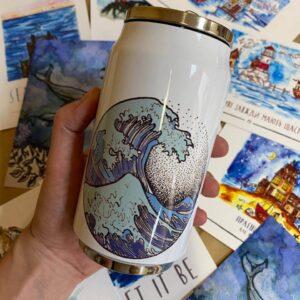 "wave" Vacuum Insulated Coffee Mugs. You can choose the shape and volume