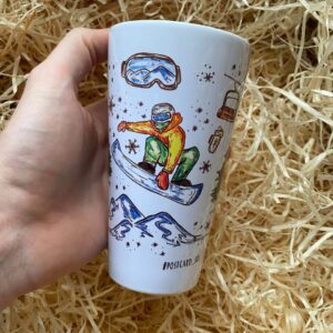 "snowbord"  Сeramic Mugs. You can choose the shape and volume