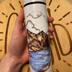 "mountains" Thermos Bottle. You can choose the shape and volume