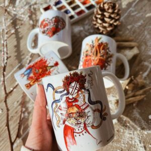"Motanka. house"  Сeramic Mugs. You can choose the shape and volume