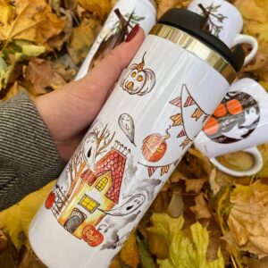 "halloween" Vacuum Insulated Coffee Mugs. You can choose the shape and volume
