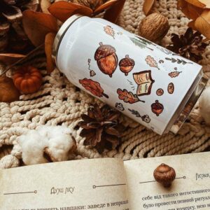 "acorns" Vacuum Insulated Coffee Mugs. You can choose the shape and volume