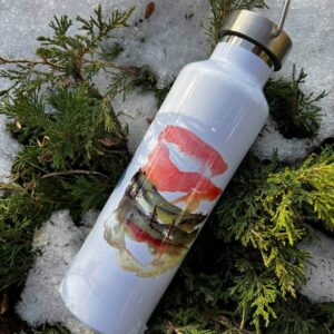 "dawn in the mountains" Thermos Bottle. You can choose the shape and volume