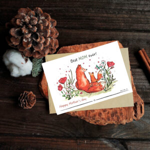 .Postcard "Mom fox"