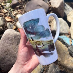 "evening in the mountains"  Сeramic Mugs. You can choose the shape and volume