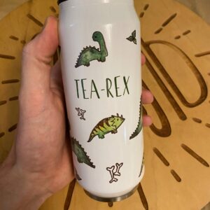 "tea-rex" Vacuum Insulated Coffee Mugs. You can choose the shape and volume