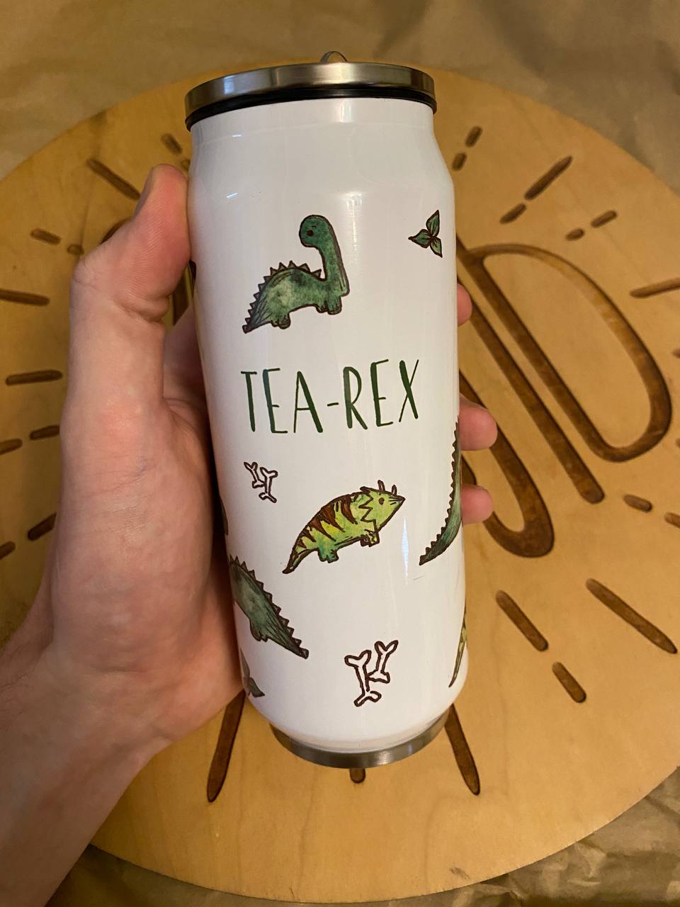 "tea-rex" Vacuum Insulated Coffee Mugs. You can choose the shape and volume