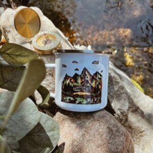 Camping mug "Yellow bus"