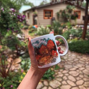 "cozy autumn house"  Сeramic Mugs. You can choose the shape and volume