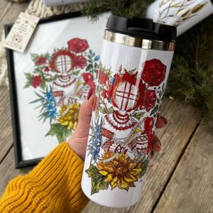" Motanka3" Vacuum Insulated Coffee Mugs. You can choose the shape and volume