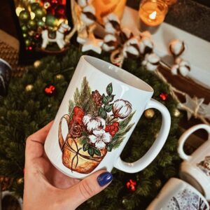 "Christmas bouquet"  Сeramic Mugs. You can choose the shape and volume