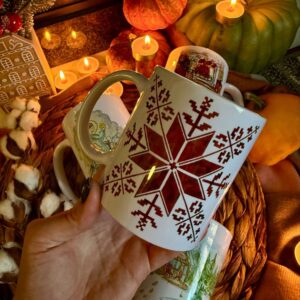 "Christmas star"  Сeramic Mugs. You can choose the shape and volume